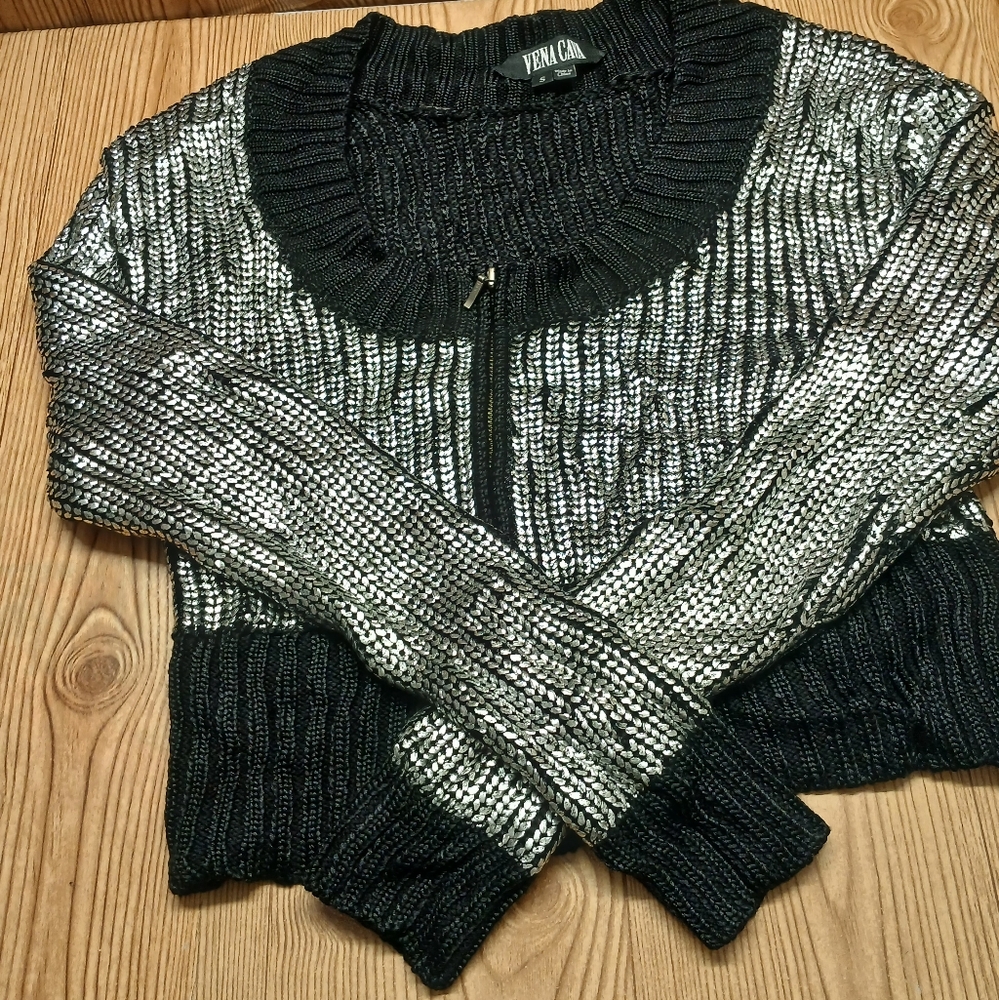 Vena Cava Black and Silver Women's Sweater